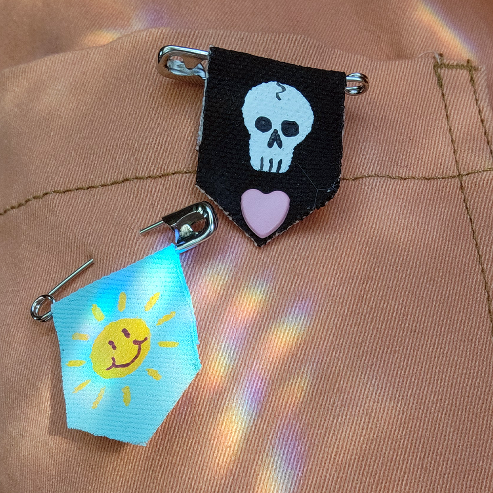 Small Skull Canvas Badge