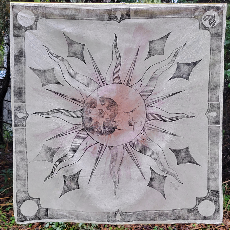 Copy of Sunburst Bandana, Black on Chestnut Ray