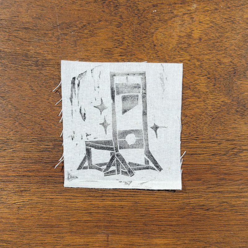 Guillotine Linocut Patch