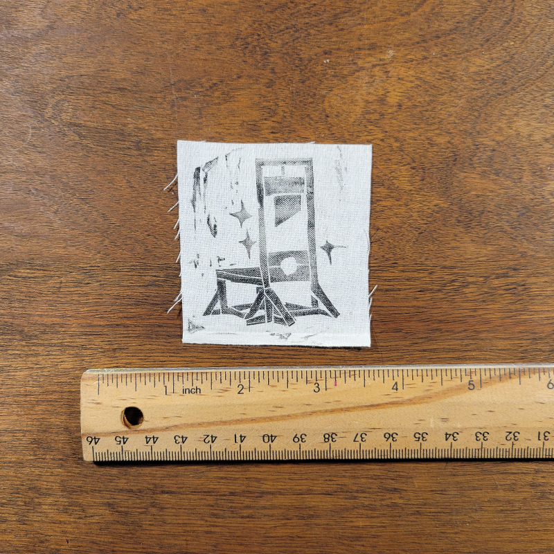 Guillotine Linocut Patch