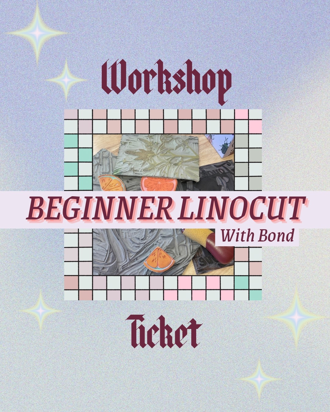 Beginner's Linocut Workshop Ticket (admit one)