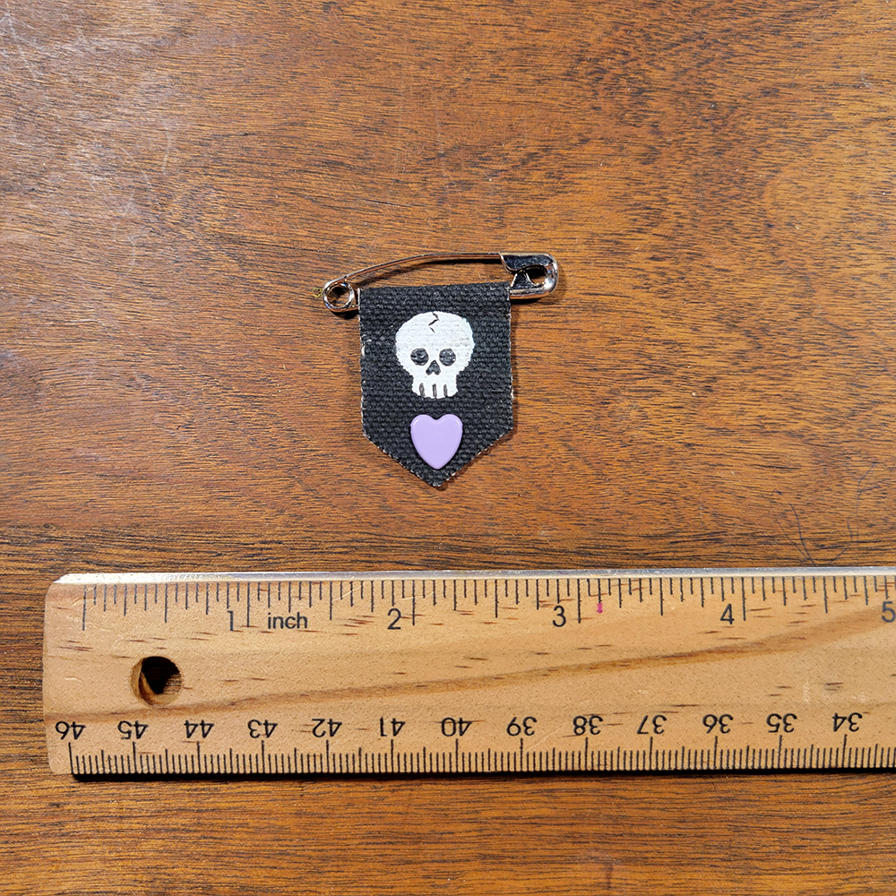 Small Skull Canvas Badge