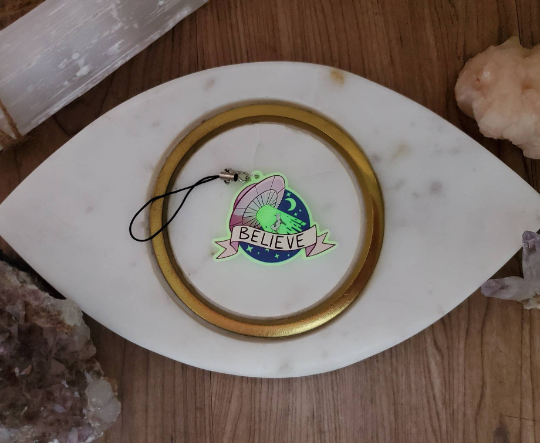 Glow in the dark UFO charms