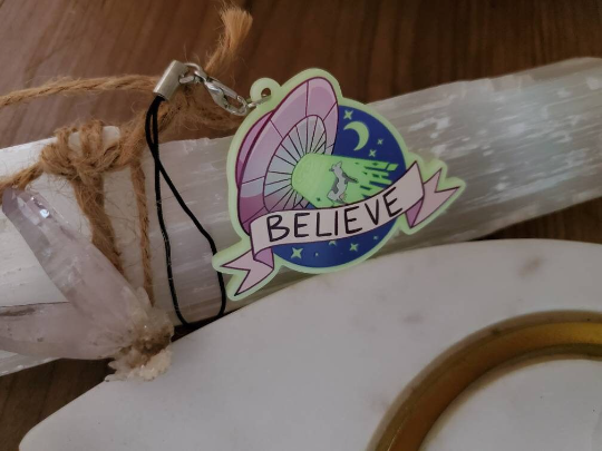 Glow in the dark UFO charms