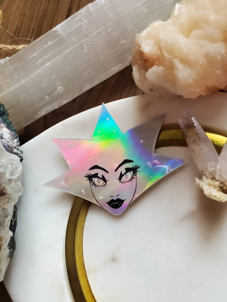 Holographic White Diamond sticker