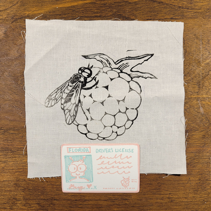 Flyberry Linocut Patch