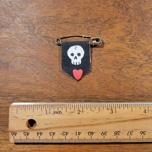 Small Skull Canvas Badge