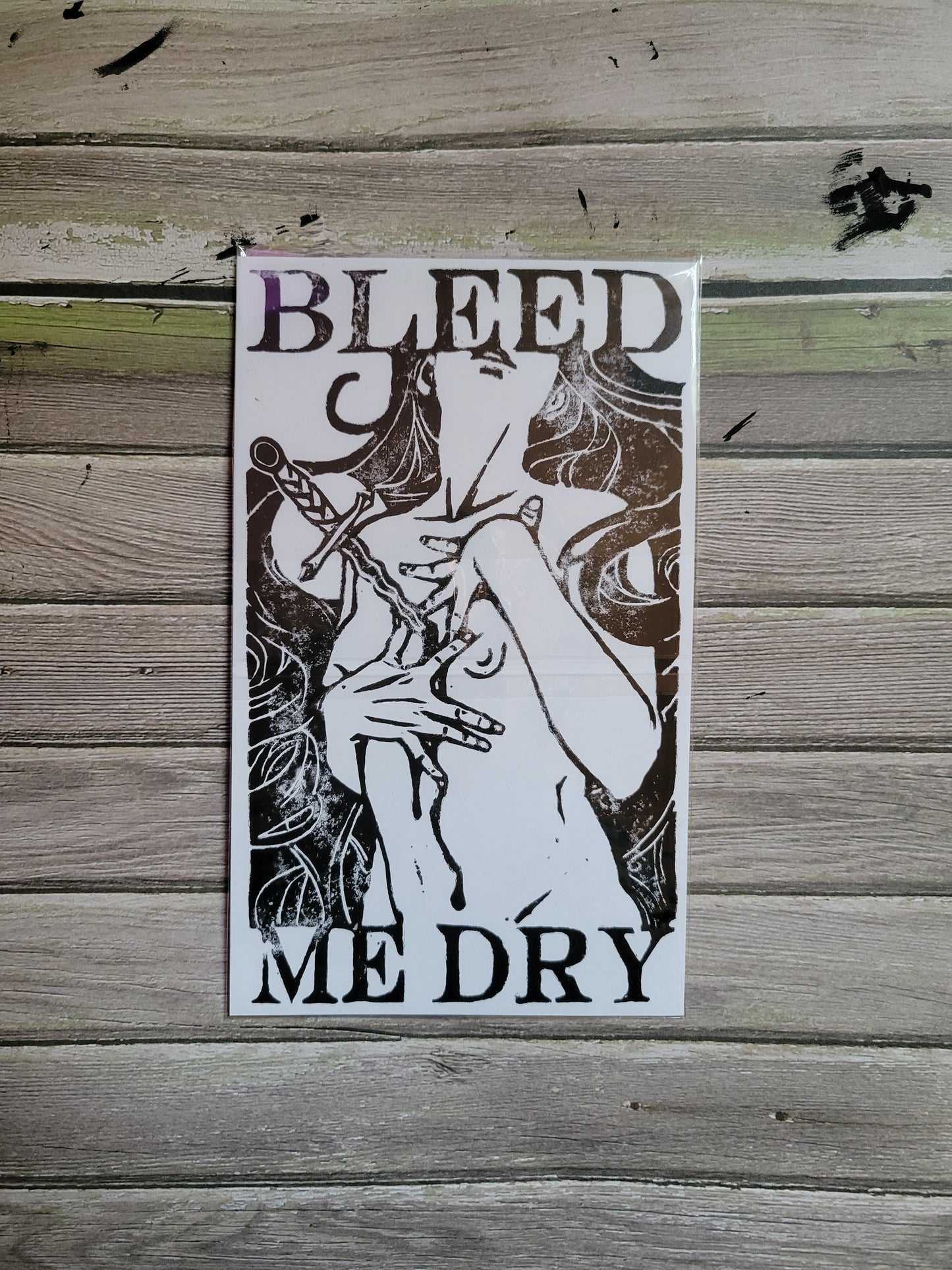 Bleed Me Dry Linocut print