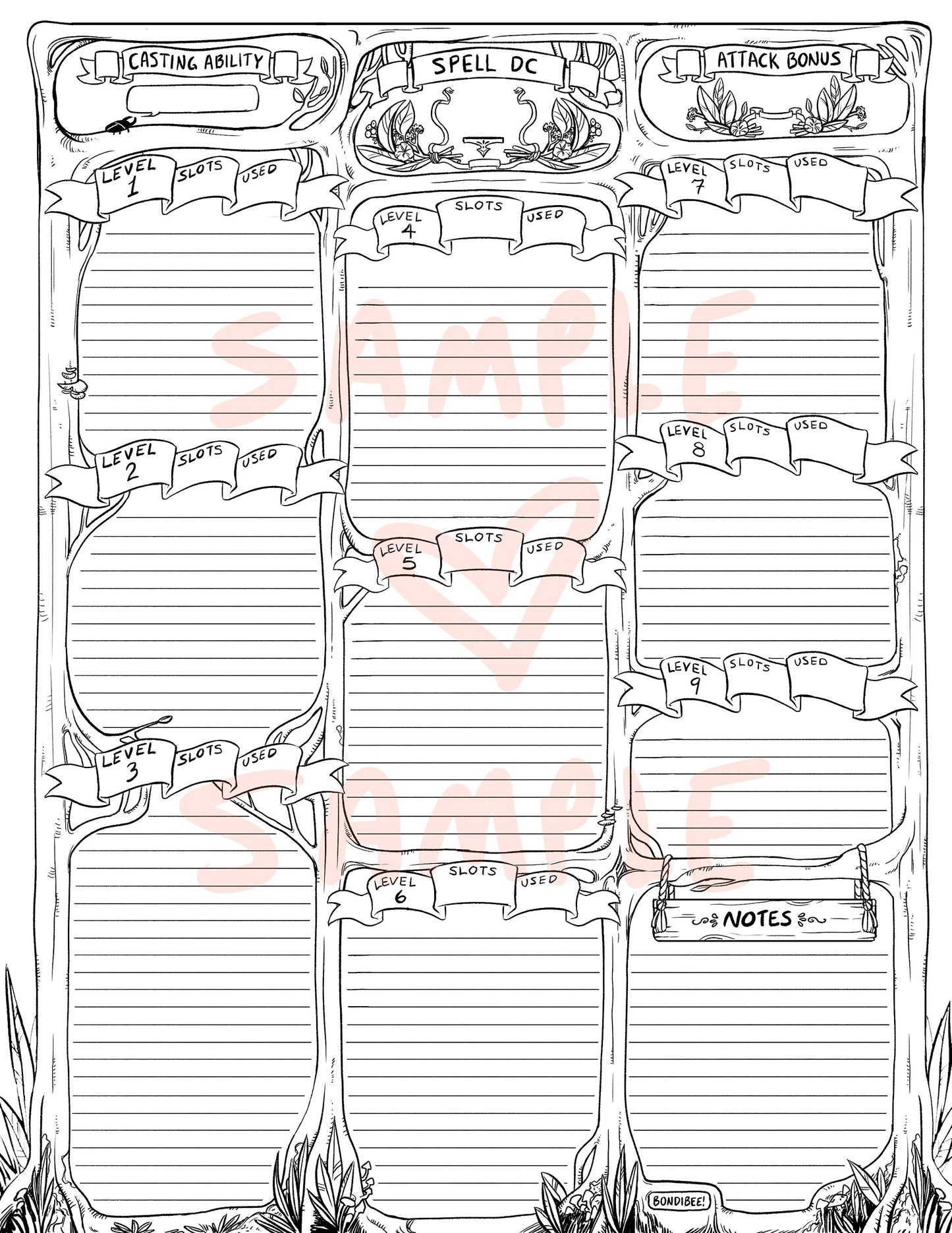 Elven character and spellcasting sheets for D&D 5E [Digital Download]