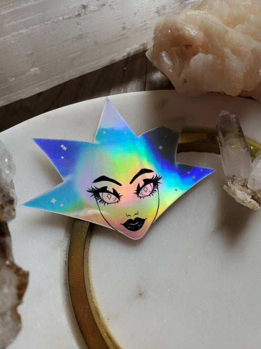 Holographic White Diamond sticker